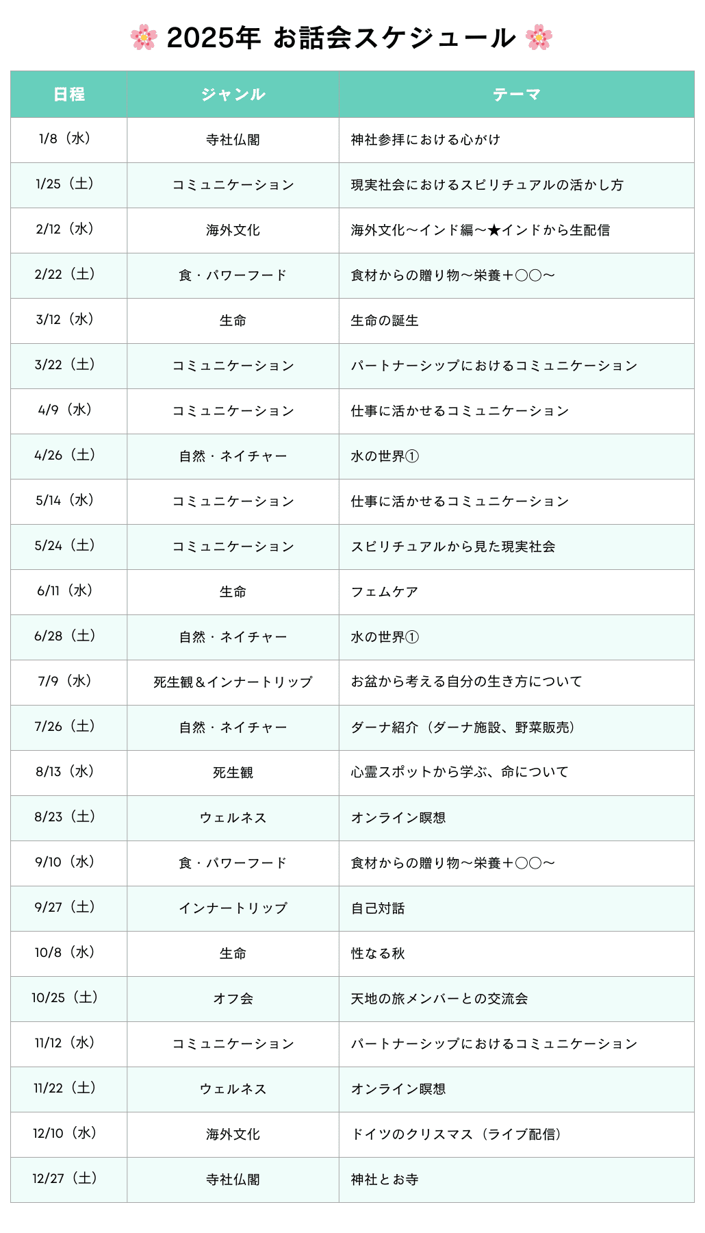 お話会スケジュール